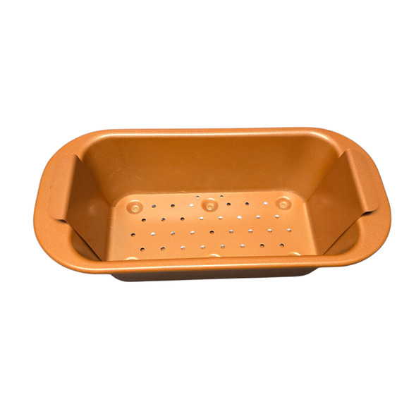 Copper Chef Non-Stick Perfect Meatloaf Loaf Pan w. Removable Tray Drains - Picture 1 of 12